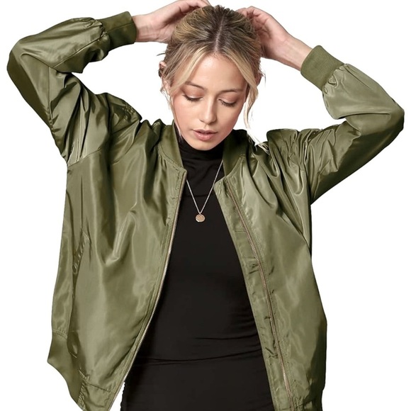 AEROPOSTALE Bomber Jacket Army Green - Picture 12 of 12